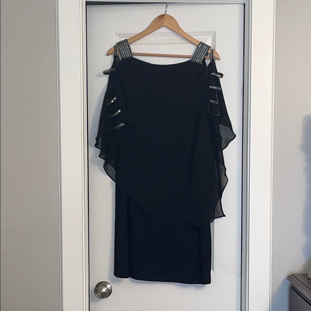 Chaus Black Dress with Silver Accents